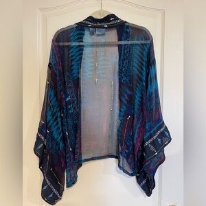 Chicos blue and purple lightweight sheer cardigan​​
